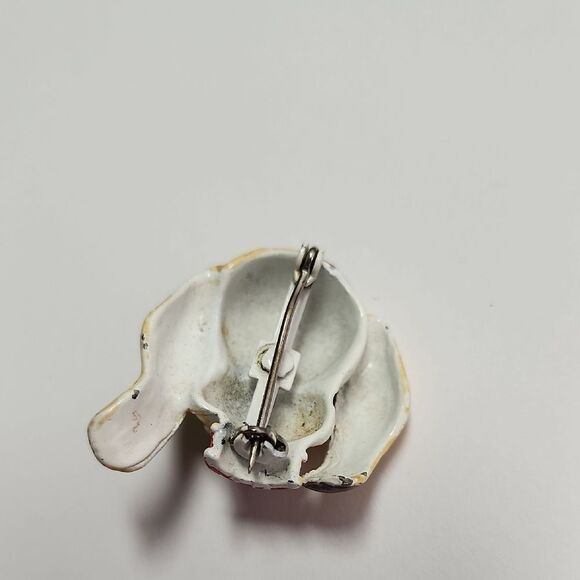 RARE Vintage Dog Brooch with Red Collar - Picture 2 of 4